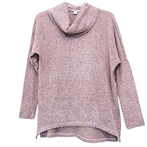 Bar Iii Cowl Neck Sweater Long Sleeve Relaxed Fit Pullover Heather Pink Size XS - Picture 1 of 8